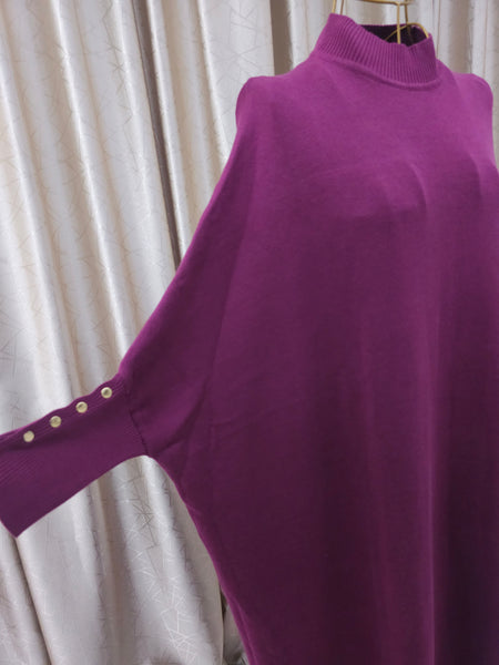 ❗️LAST PIECE: KNITTED BATWING DRESS(Magenta)