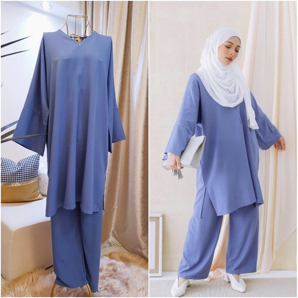 ❗️LAST PIECE: MILA TUNIC SET (Dusty Blue)