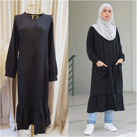 ❗️LAST PIECE: RIRIN FRILL LONG TOP (Black)