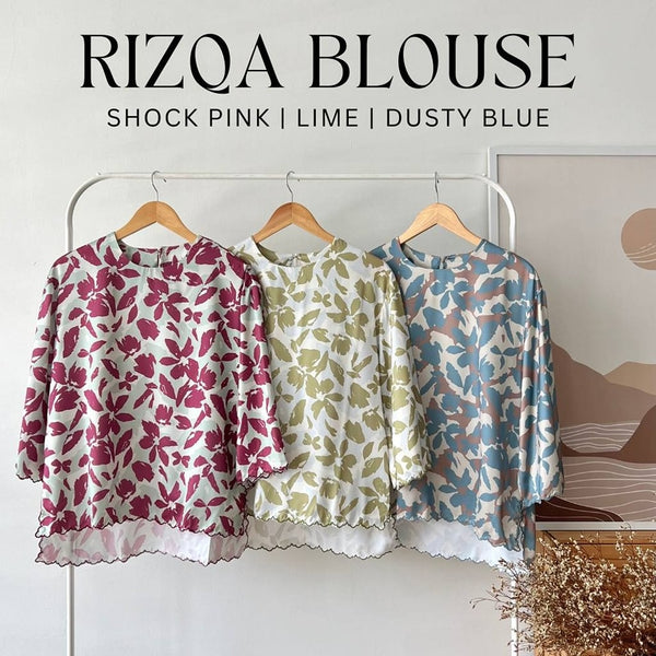 RIZQA BLOUSE (Blue & Green)