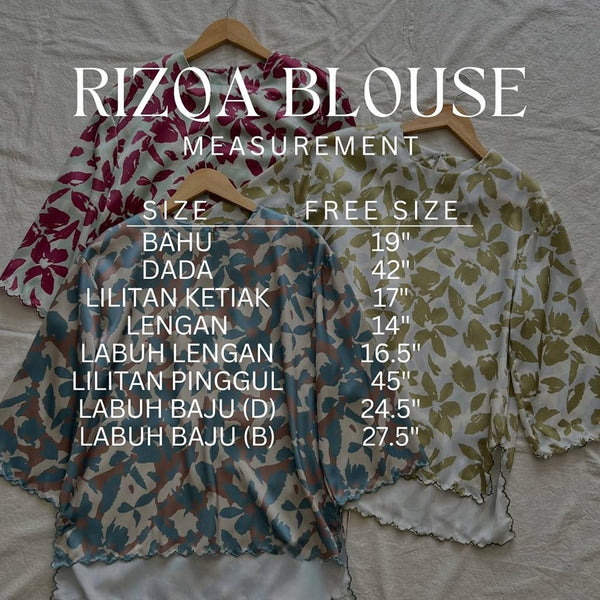 RIZQA BLOUSE (Blue & Green)