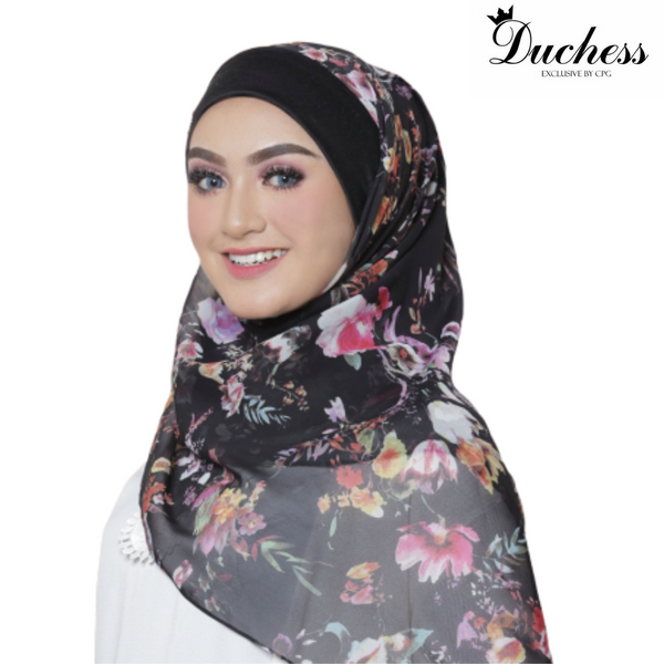 Helena Printed Instant Bawal (D10) - Almaz Hijabi