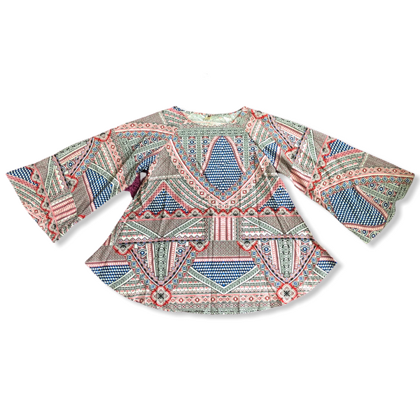 Printed Batwing Top