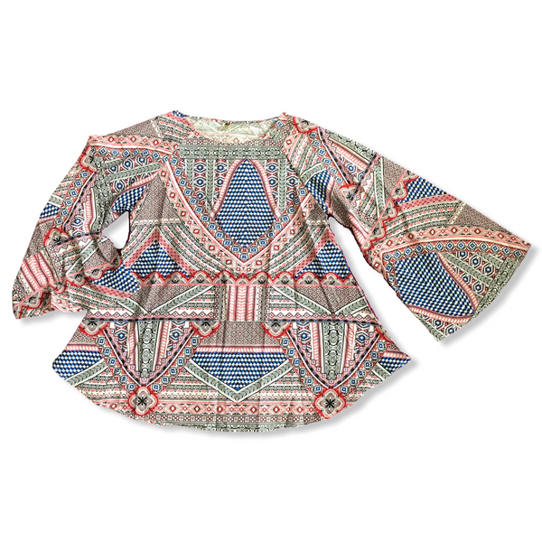 Printed Batwing Top