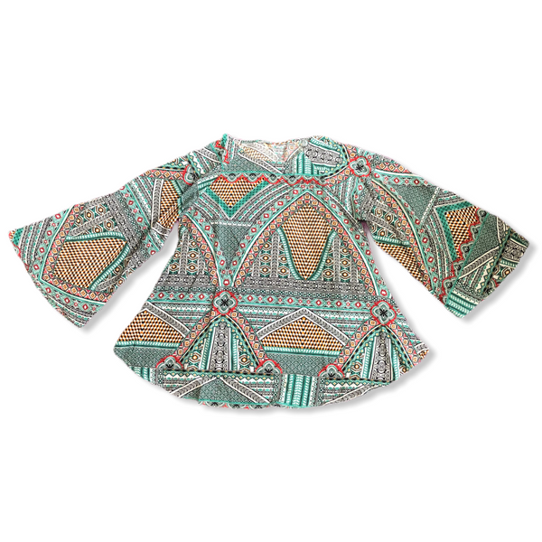 Printed Batwing Top