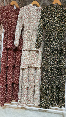 Jasmine Layered Pleated Dress | AlmazHijabi.Com