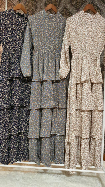 Jasmine Layered Pleated Dress | AlmazHijabi.Com