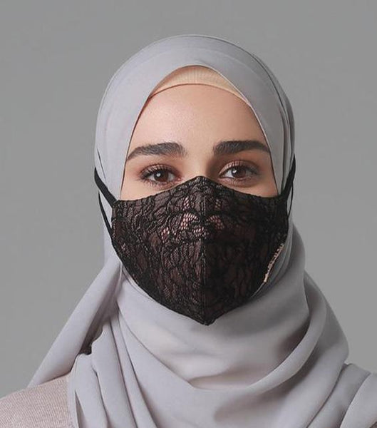 Hijab Tie-on (Black Pink)