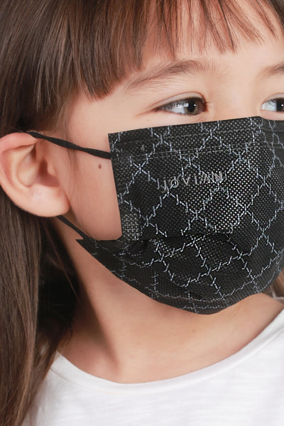 [100% AUTHENTIC] Kids Black Monogram 3-Ply Mask by JOVIAN