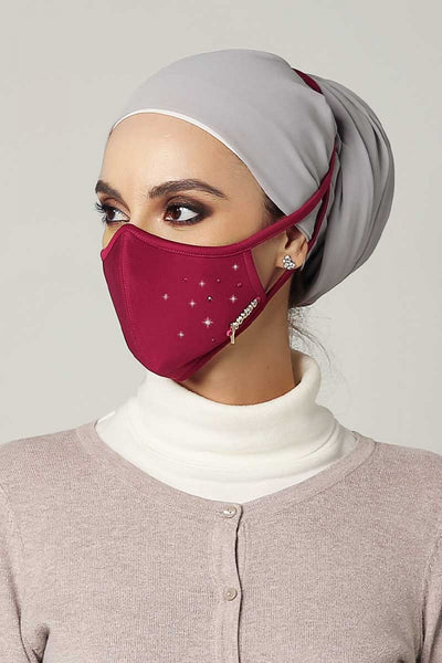 [100% AUTHENTIC] Swarovski Crystals Hijab Tie-On Mask by JOVIAN