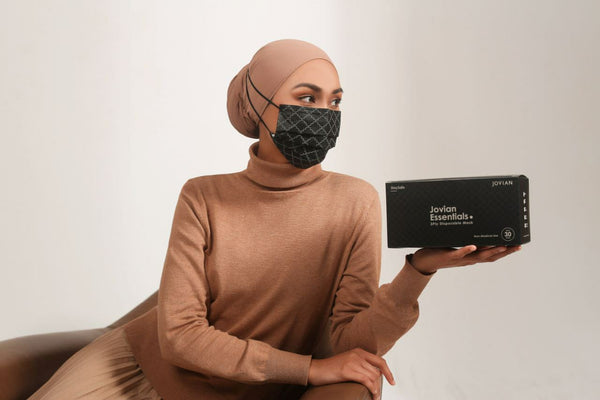 [100% AUTHENTIC] Black Monogram 3-Ply Headloop Mask by JOVIAN