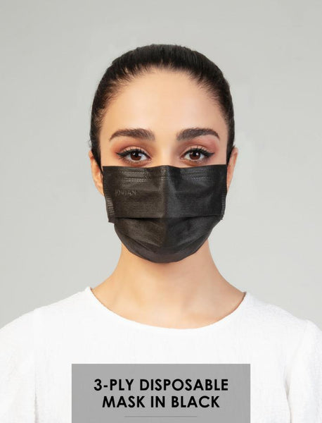 [100% AUTHENTIC] Plain Black 3-Ply Earloop Mask by JOVIAN