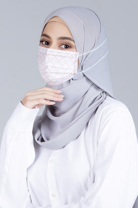 [100% AUTHENTIC] Pink White Monogram 3-Ply Headloop Mask by JOVIAN
