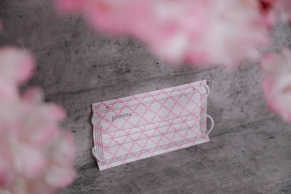 [100% AUTHENTIC] Pink White Monogram 3-Ply Headloop Mask by JOVIAN