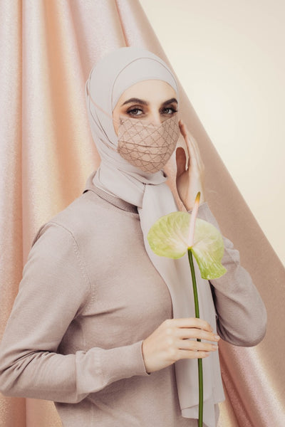 [100% AUTHENTIC] Champagne Monogram 3-Ply Headloop Mask by JOVIAN