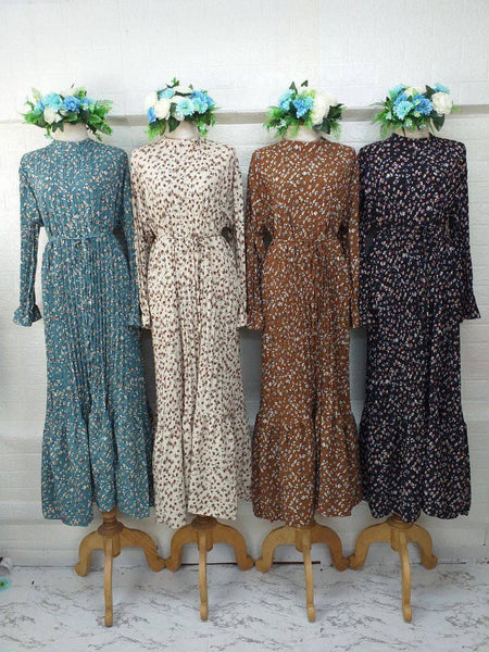 Flora Pleated Dress | AlmazHijabi.Com