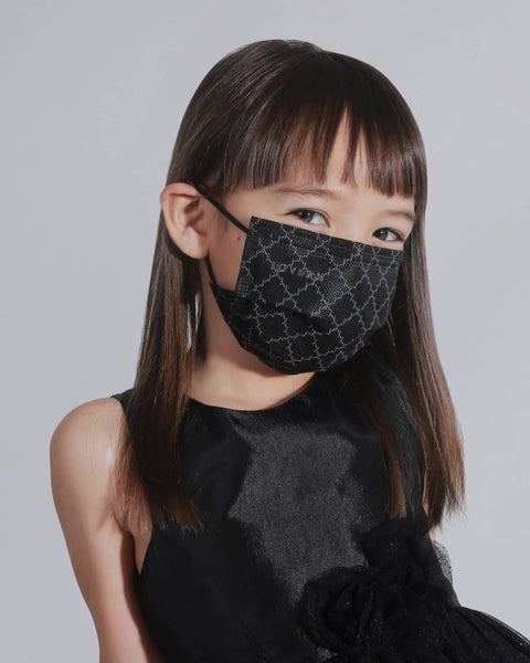 [100% AUTHENTIC] Kids Black Monogram 3-Ply Mask by JOVIAN