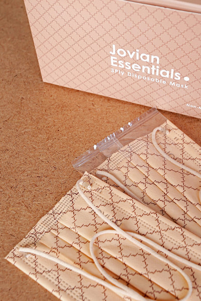 [100% AUTHENTIC] Sand Monogram 3-Ply Headloop Mask by JOVIAN