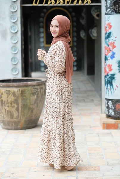 Flora Pleated Dress | AlmazHijabi.Com