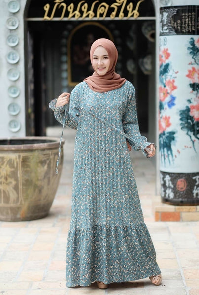 Flora Pleated Dress | AlmazHijabi.Com