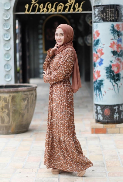 Flora Pleated Dress | AlmazHijabi.Com