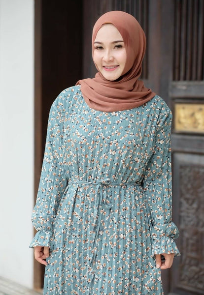 Flora Pleated Dress | AlmazHijabi.Com