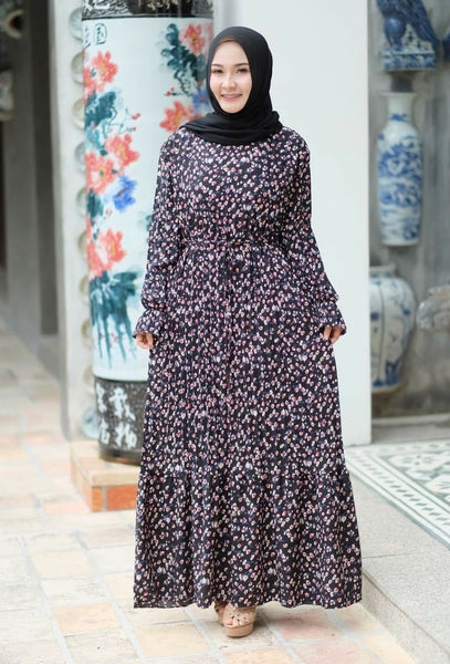 Flora Pleated Dress | AlmazHijabi.Com