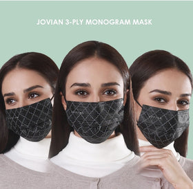 [100% AUTHENTIC] Black Monogram 3-Ply Mask by JOVIAN
