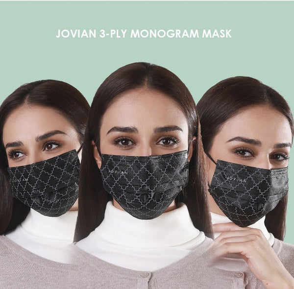[100% AUTHENTIC] Black Monogram 3-Ply Mask by JOVIAN