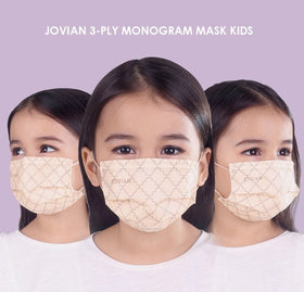 [100% AUTHENTIC] Kids Sand Monogram 3-Ply Mask by JOVIAN