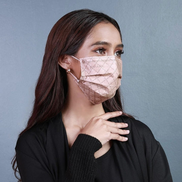 [100% AUTHENTIC] Champagne Brown Monogram 3-Ply Mask by JOVIAN