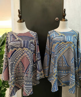 Printed Batwing Top