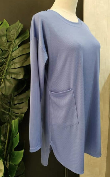 POCKET RIBBED TOP