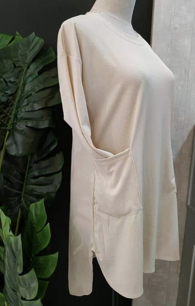 POCKET RIBBED TOP