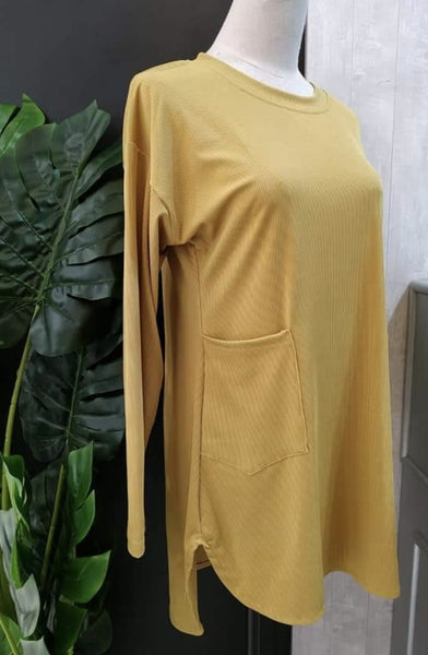 POCKET RIBBED TOP