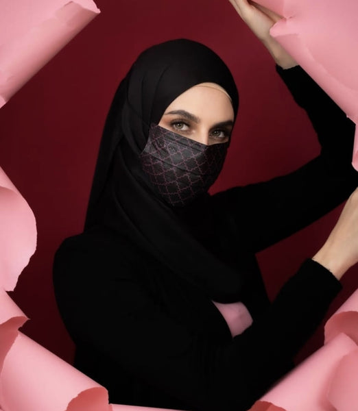 [100% AUTHENTIC] Black Pink Monogram 3-Ply Headloop Mask by JOVIAN