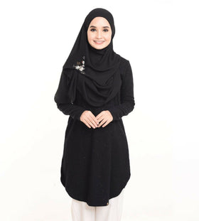 BAimond Julie Long Top (Black) - Almaz Hijabi