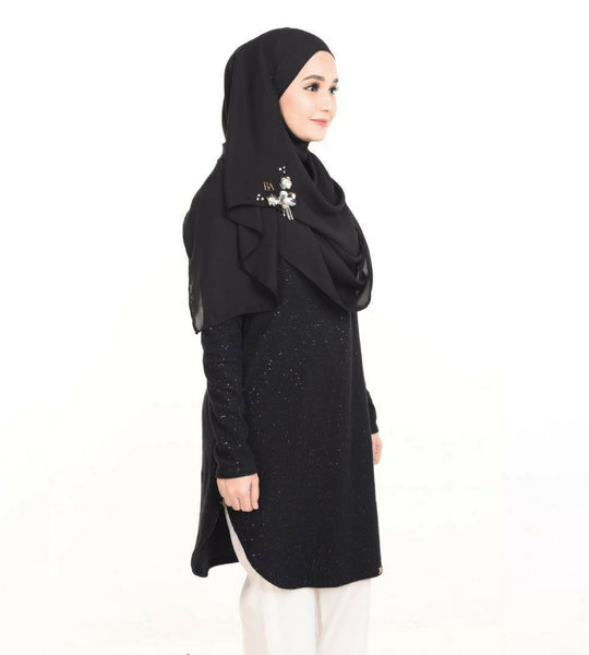BAimond Julie Long Top (Black) - Almaz Hijabi