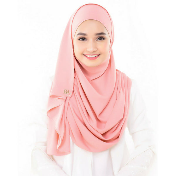 Bella Beluxe Shawl (Blush Salmon) - Almaz Hijabi