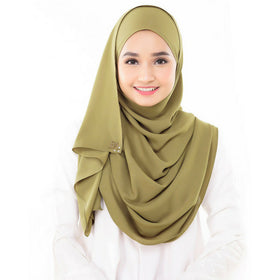 Bella Beluxe Shawl (Moss Green) - Almaz Hijabi
