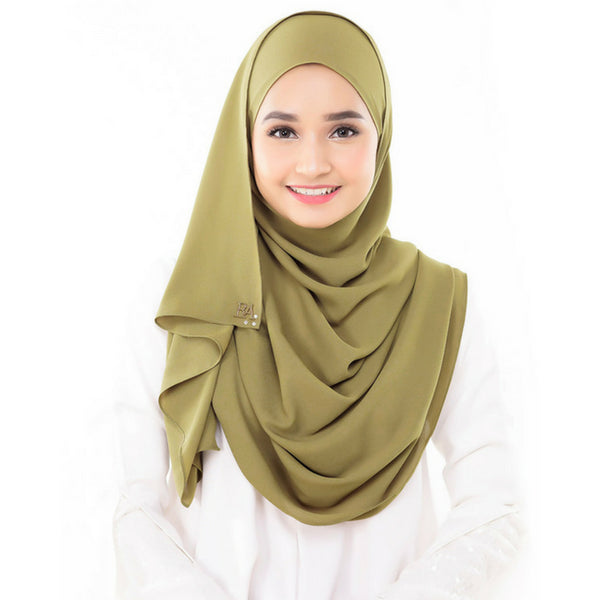 Bella Beluxe Shawl (Moss Green) - Almaz Hijabi
