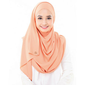 Bella Beluxe Shawl (Peach) - Almaz Hijabi