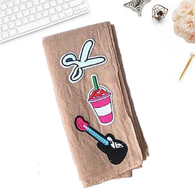 Cikiut Patches Shawl (Milk Tea) - Almaz Hijabi