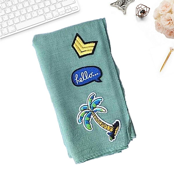 Cikiut Patches Shawl (Mint Frosting) - Almaz Hijabi