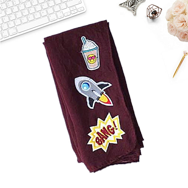 Cikiut Patches Shawl (Mulberry) - Almaz Hijabi