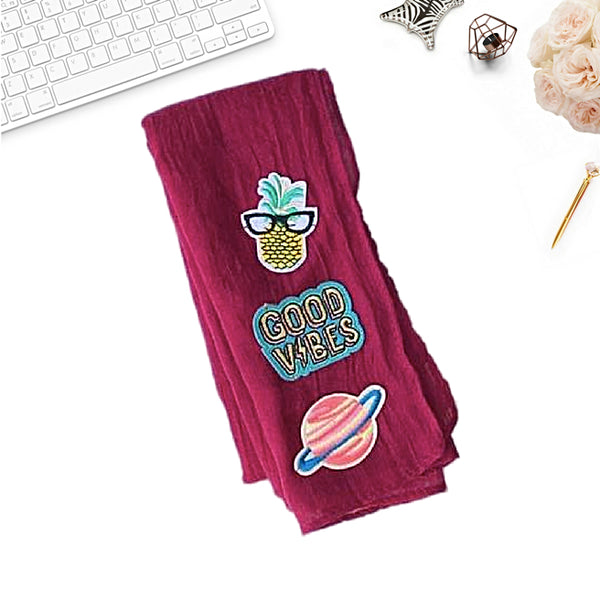 Cikiut Patches Shawl (Pink Panther) - Almaz Hijabi