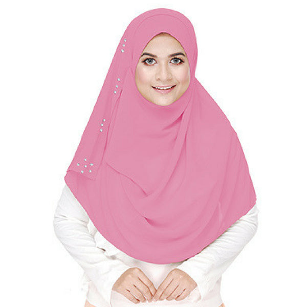 Loop Crystal Instant Shawl (Dusty Pink) - Almaz Hijabi