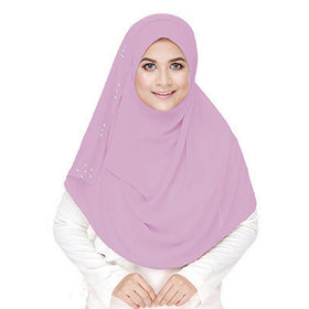 Loop Crystal Instant Shawl (Misty Pink) - Almaz Hijabi