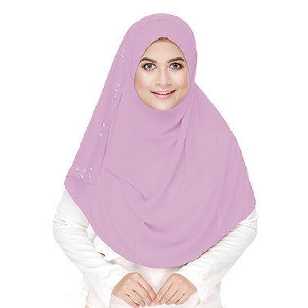 Loop Crystal Instant Shawl (Misty Pink) - Almaz Hijabi