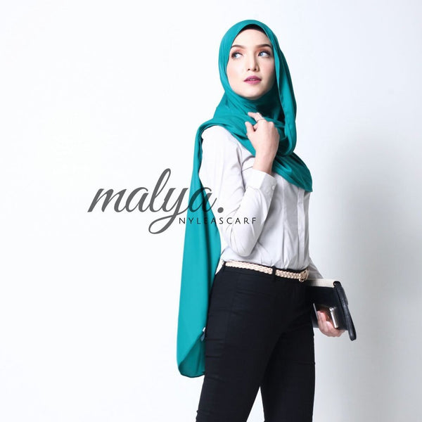Malya Satin Instant Shawl (Peacock) - Almaz Hijabi
